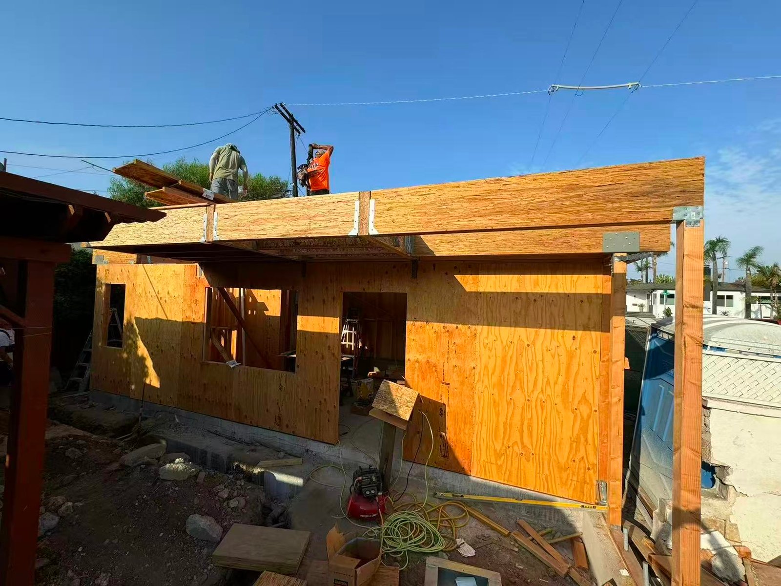 ADU framing layout at early construction stage