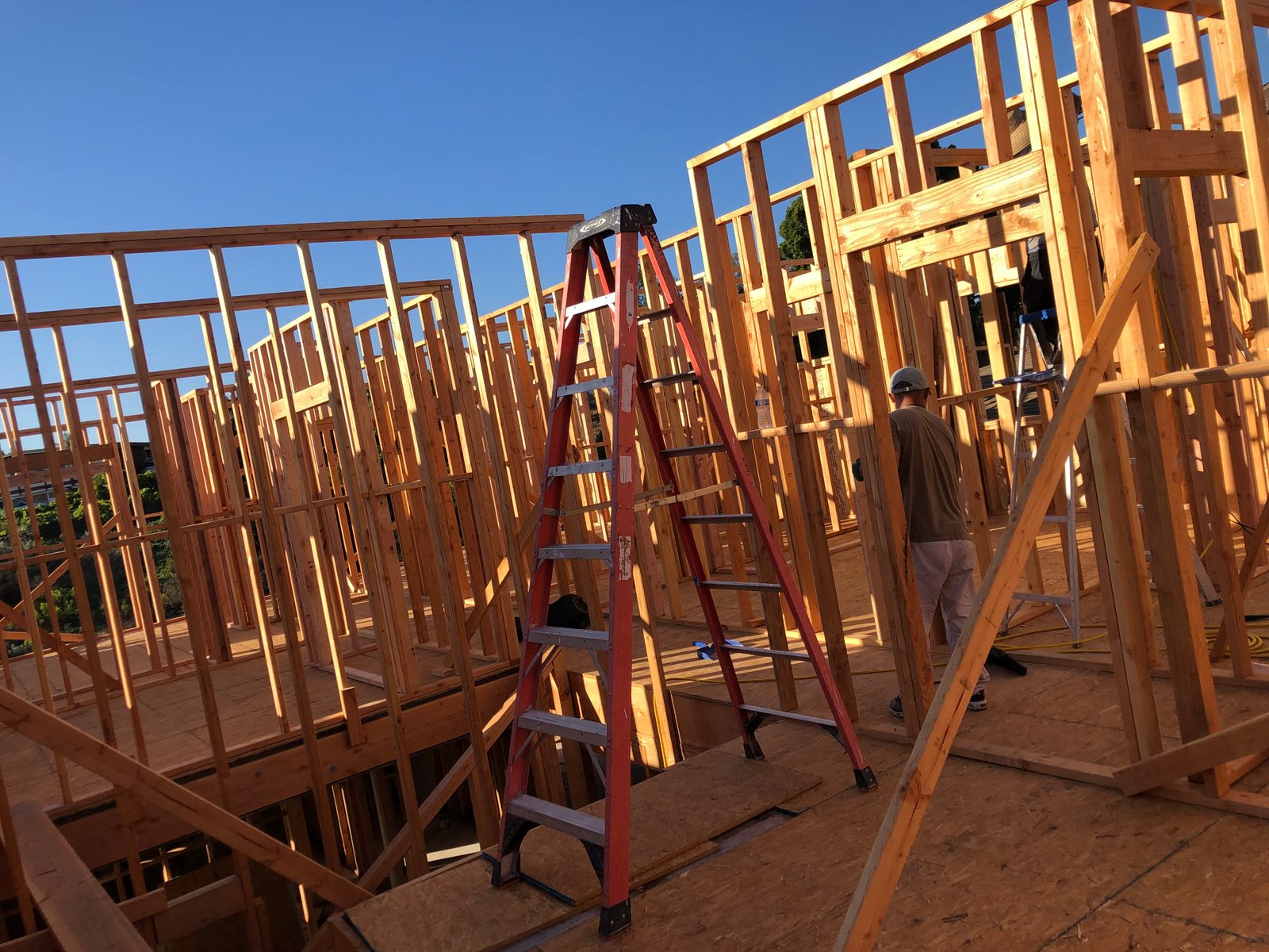 Framing progress on second-story addition in San Diego